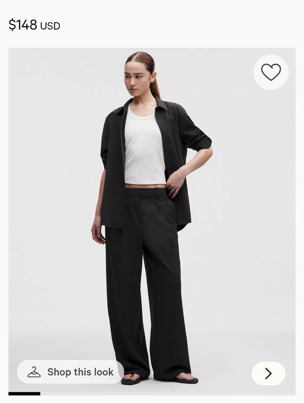 Lululemon Day Drift High Rise Trouser Black Wide Leg Size Medium